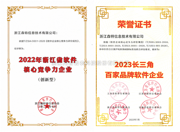 点点电脑全资子公司——浙江森特获评“长三角百家品牌软件企业”、“浙江省软件企业核心竞争力（创新型）”企业！